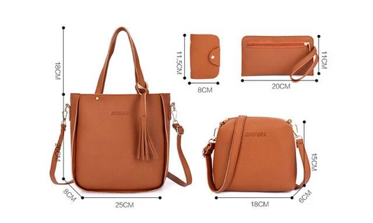 Fyra-delad Handväska Set – Elegant & Praktisk Design