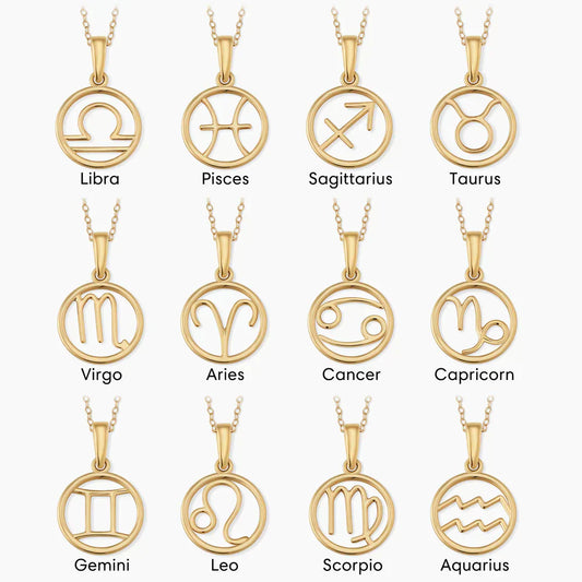 Zodiak tecken halsband | Guld