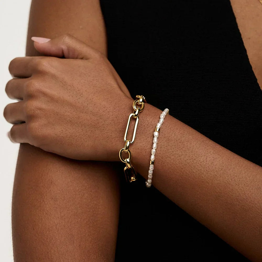 Länk T-Bar Armband | Guld