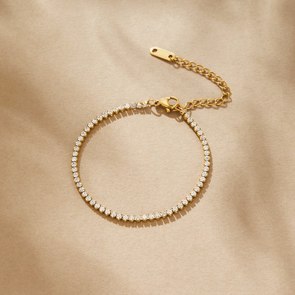 Guld tennisarmband