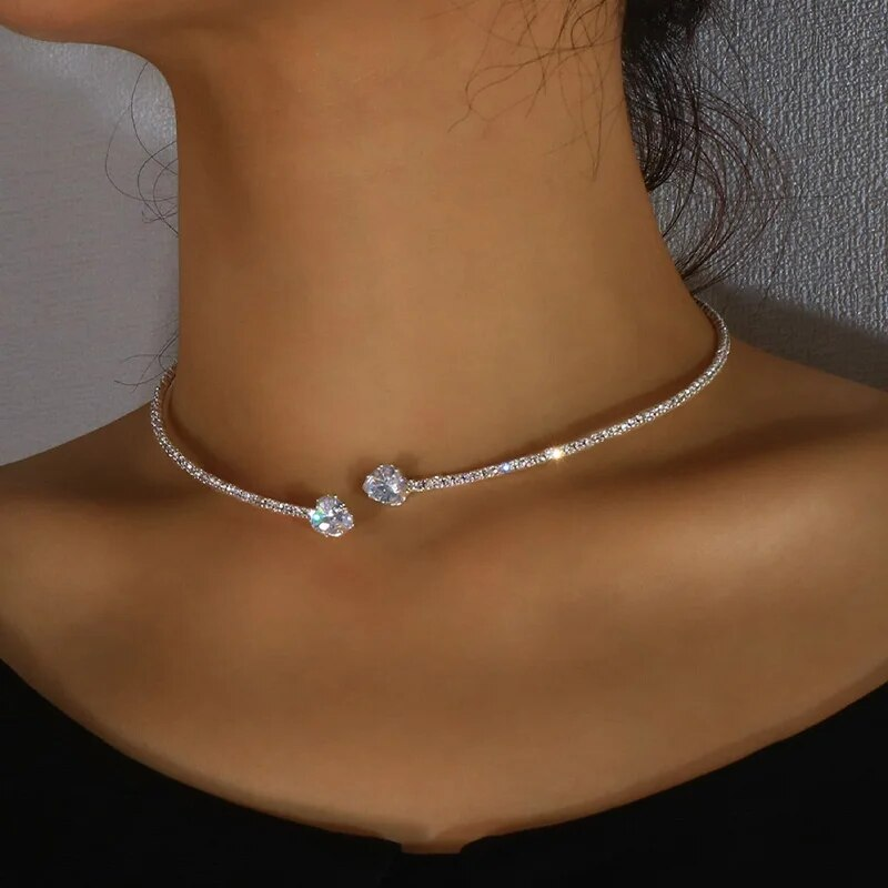 Vintage Dubbel Zirkonia Halsband
