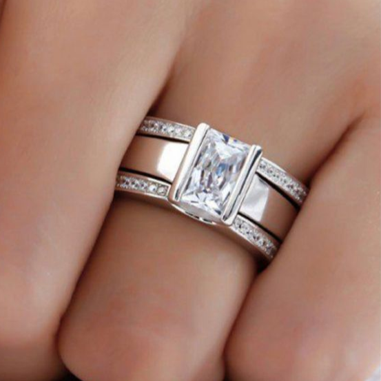 Vintage Glasring med Inlägg