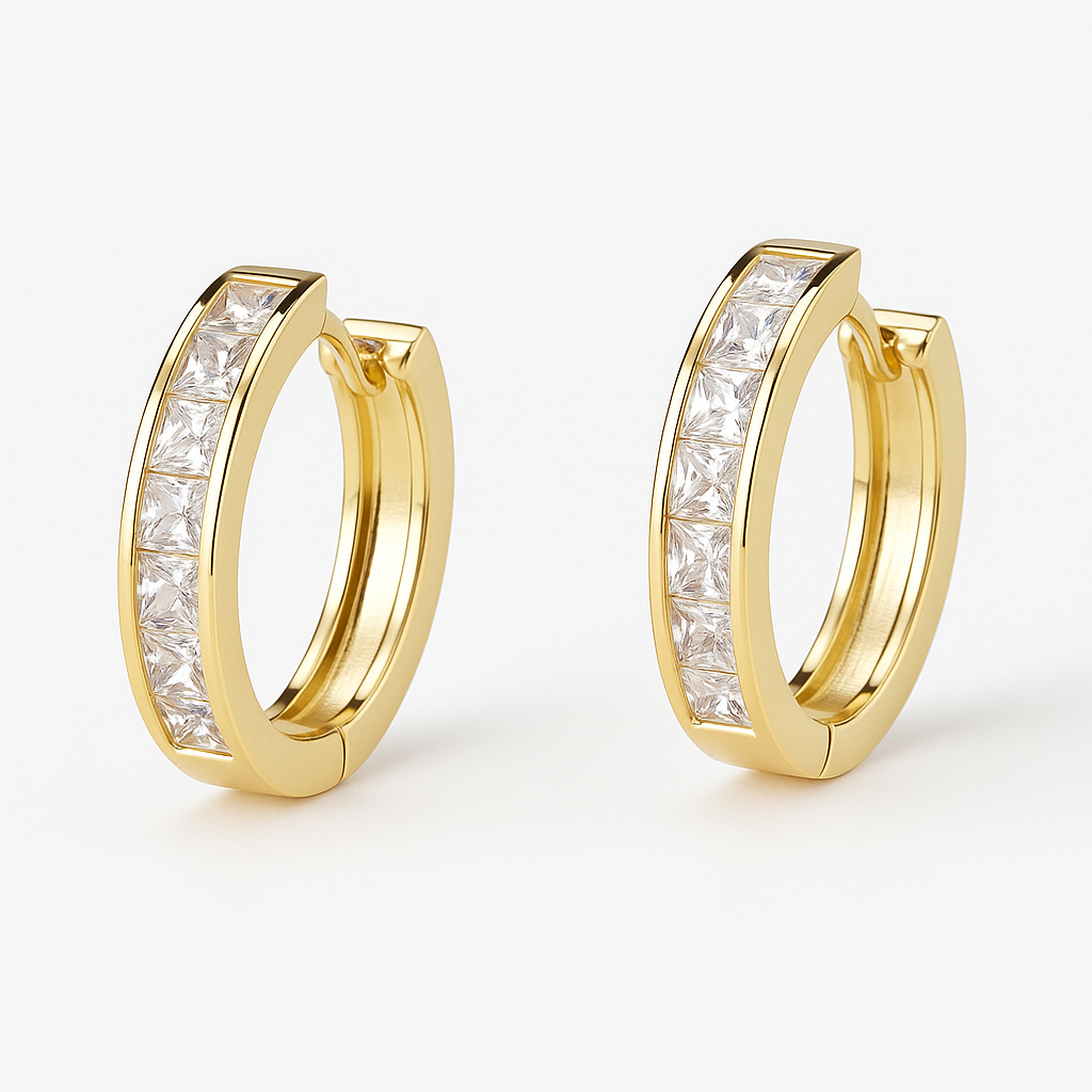 Chic Guld & Kristall Hängörhängen