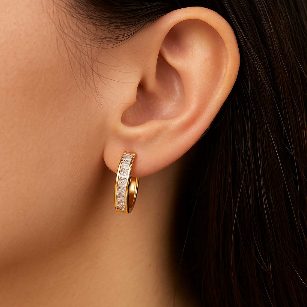 Chic Guld & Kristall Hängörhängen