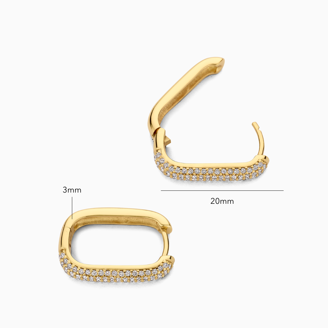 Icon Pavé Hoops | Guld