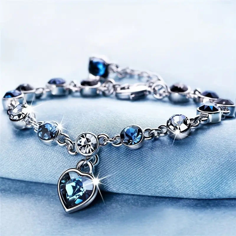 Ocean Heart Glow Armband | Vitt Guld