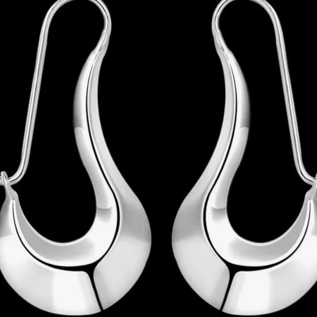 Modernistiska silverörhängen för kvinnor