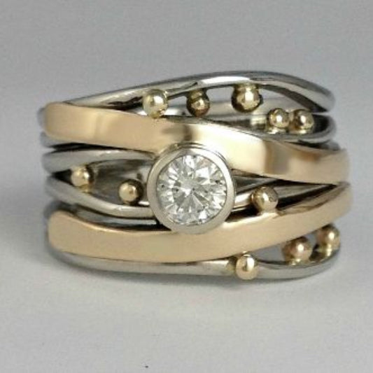 Vintage Guldinlagd Zirkonia Ring