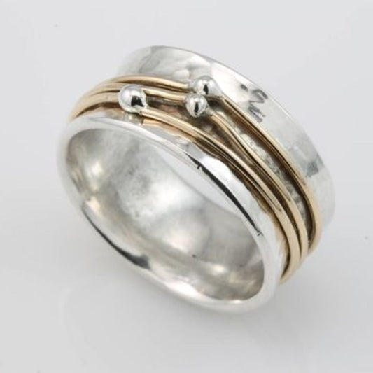 Vintage guld lager silver ring