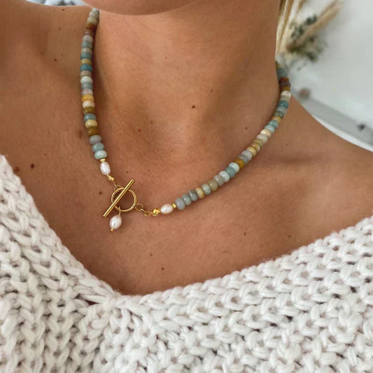 Vintage Guldhalsband med Stenar