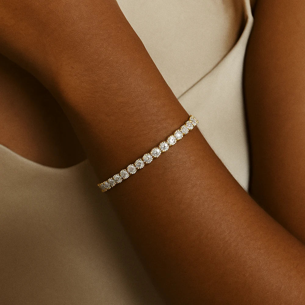 Moissanite Tennisarmband | Guld