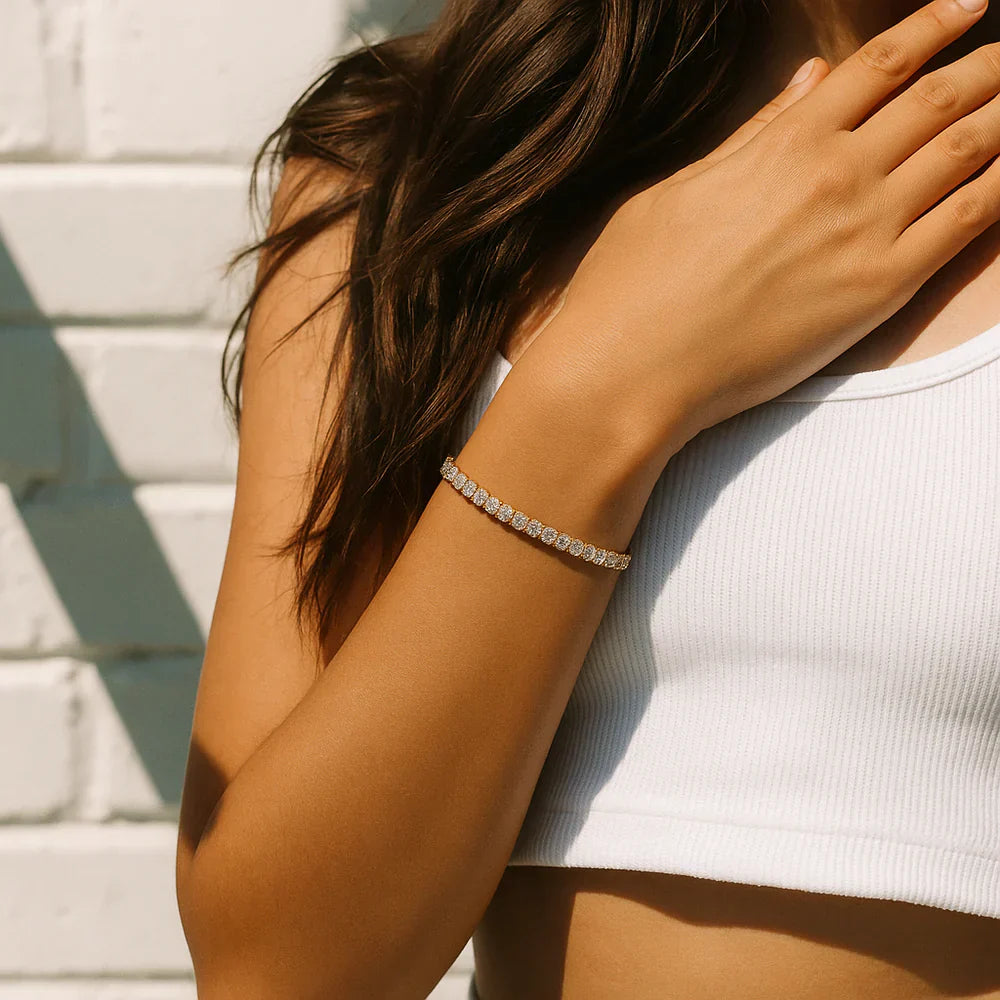 Moissanite Tennisarmband | Guld