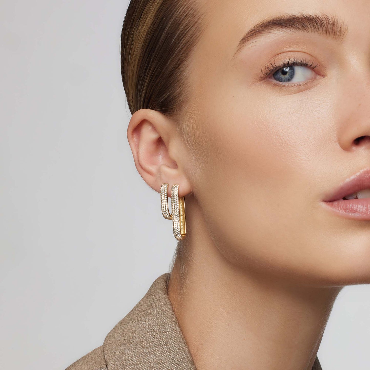 Icon Pavé Hoops | Guld