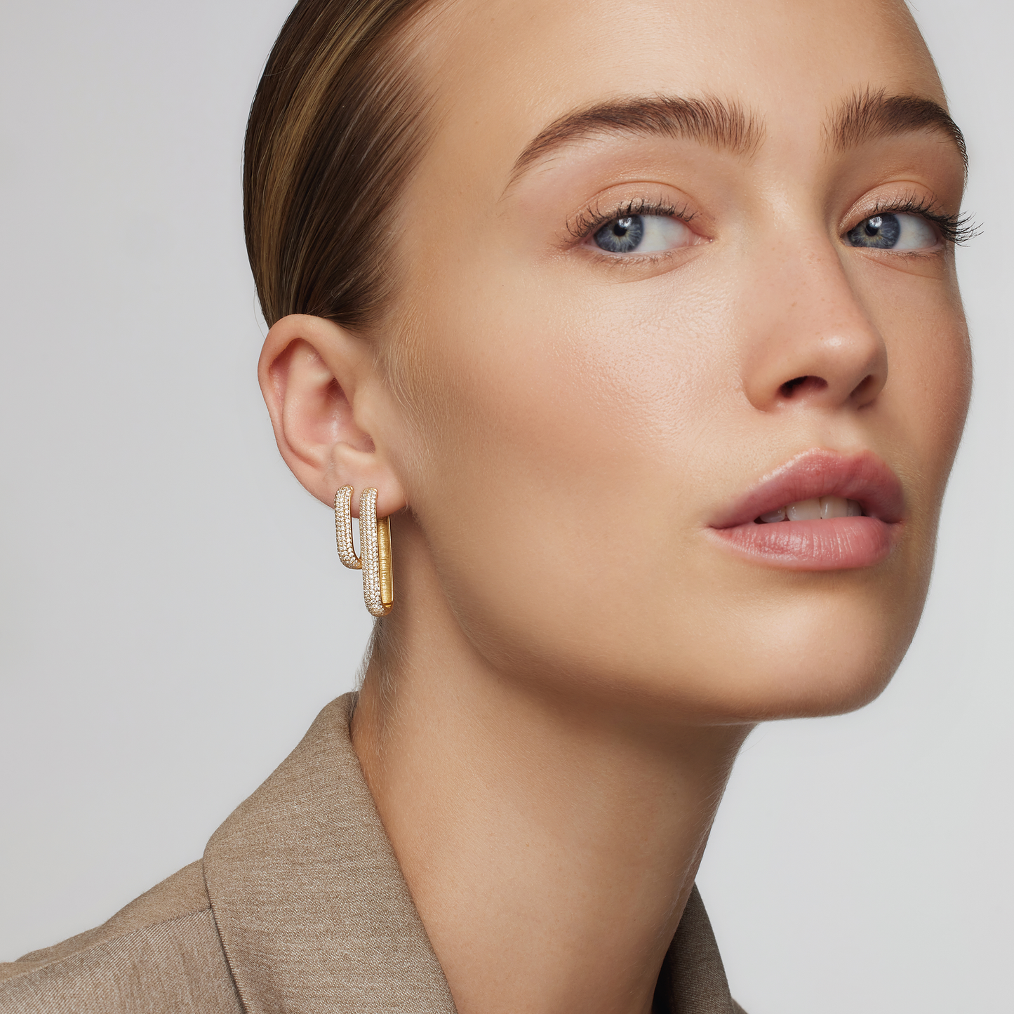 Icon Pavé Hoops | Guld