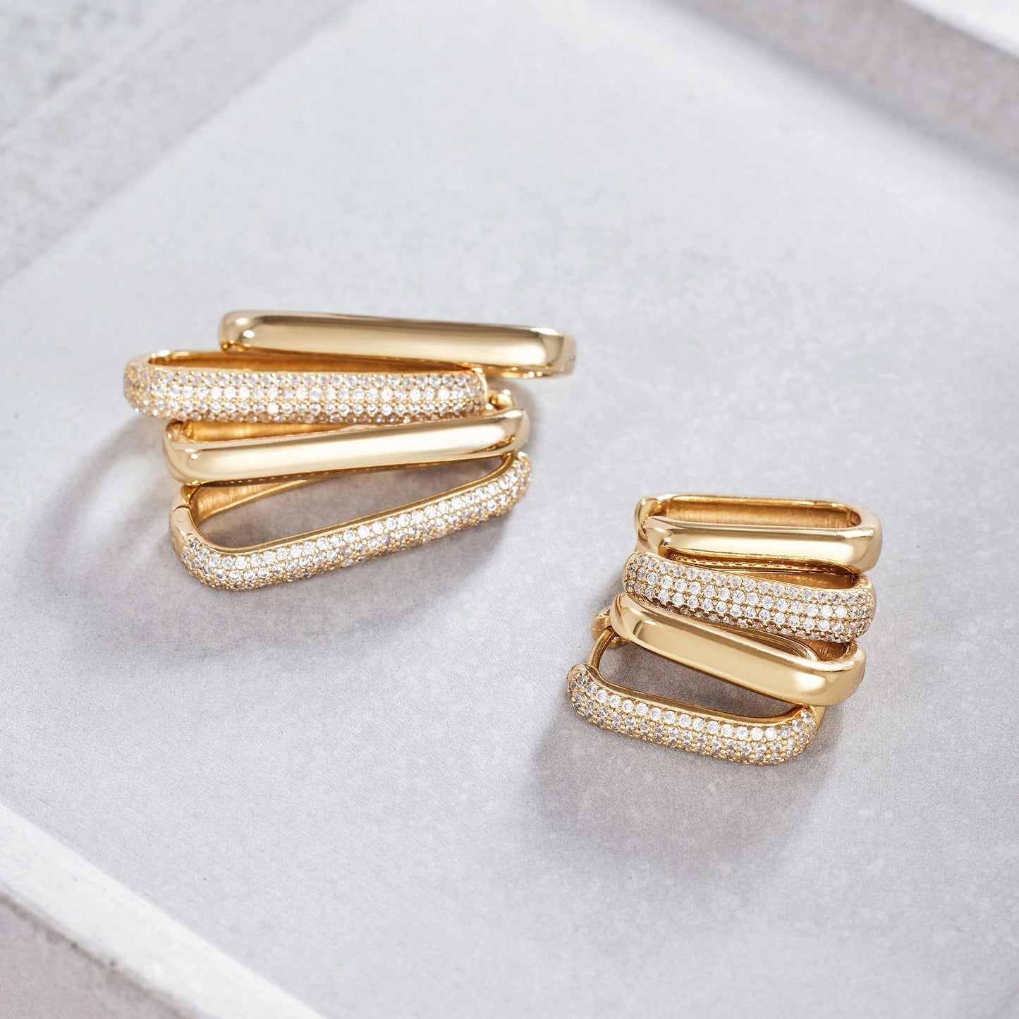 Icon Pavé Hoops | Guld
