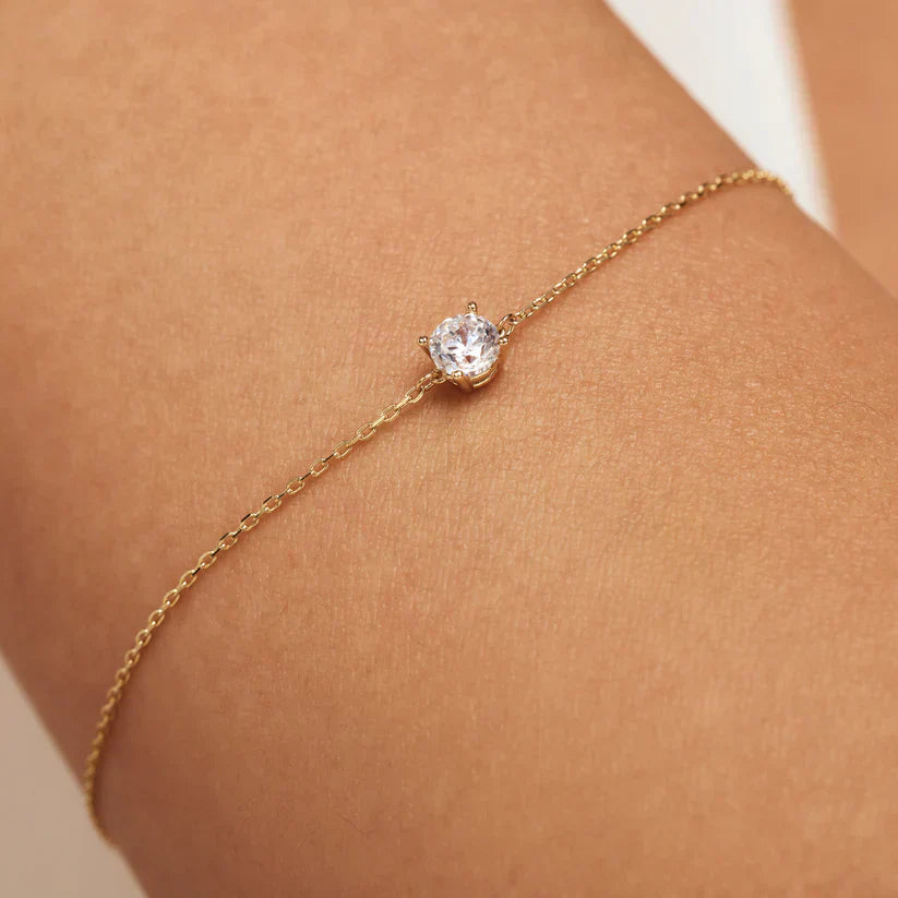 Cléa Moissanite Stenarmband | Guld