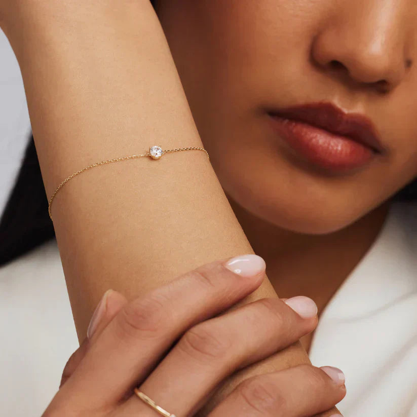 Cléa Moissanite Stenarmband | Guld