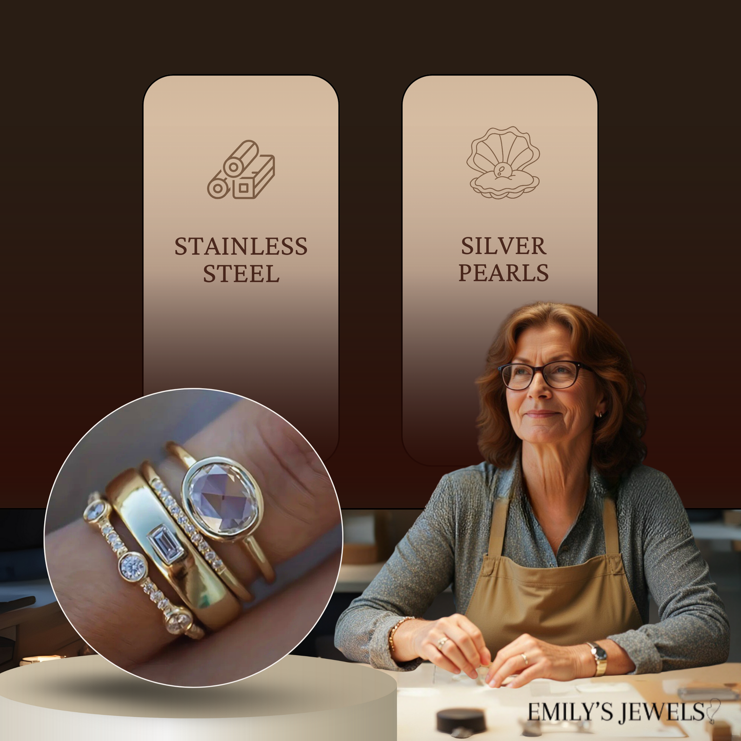 Eleganta vintageörhängen med svarta pärlor