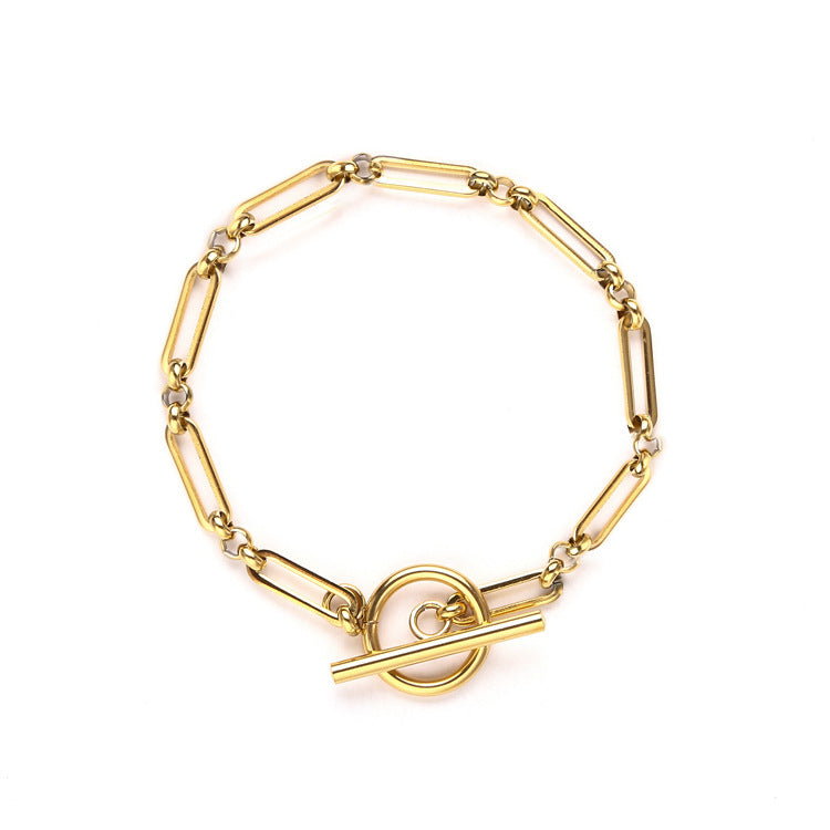 Länk T-Bar Armband | Guld