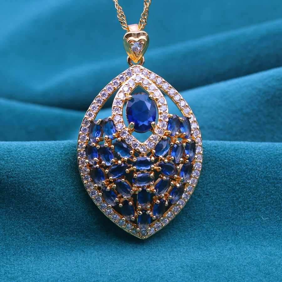 Elegant flerfärgad kubisk zirkonia hängande halsband