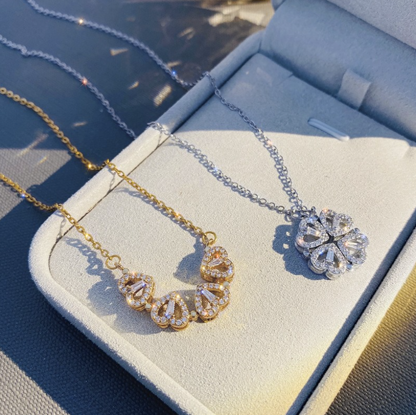 Halsband med kristallhjärta