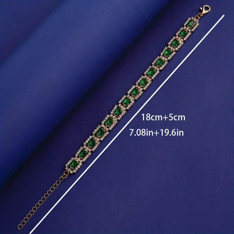 Smaragdgrön Statement-armband | Guld