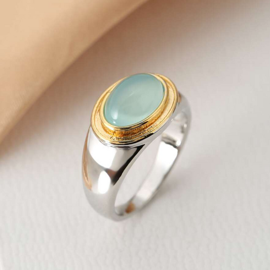Vintage grön månsten ring