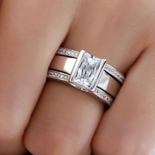 Vintage Glasring med Inlägg