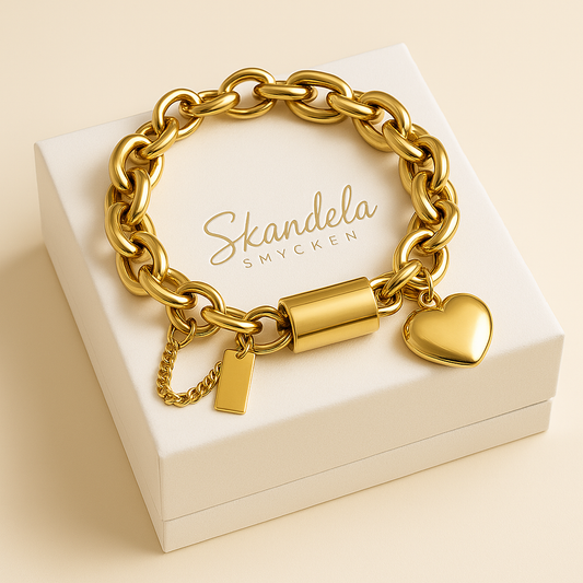 Hjärtevärmande Chunky Armband Guld