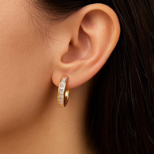 Chic Guld & Kristall Hängörhängen