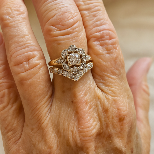 Vintage Glittrande Guld Ring