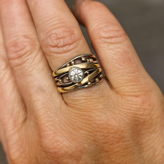 Vintage Guldinlagd Zirkonia Ring