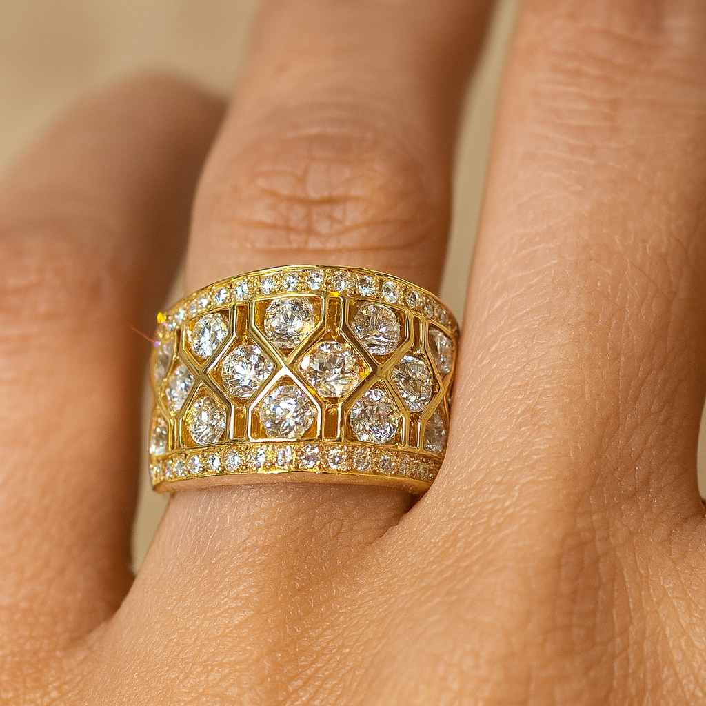 Strålande Guld Glittrande Ring