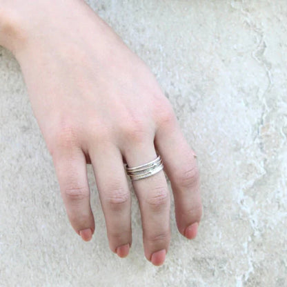 Vintage guld lager silver ring