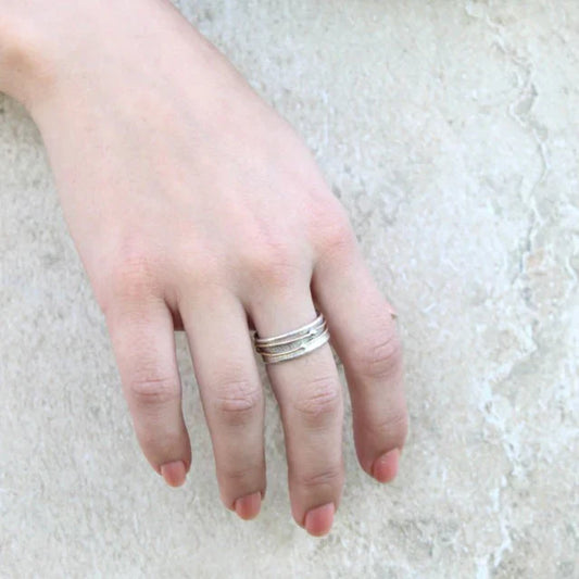 Vintage guld lager silver ring